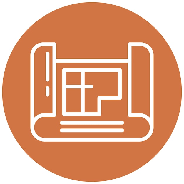 Diseño vectorial Plan arquitectónico Estilo del icono