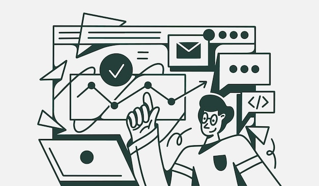 Diseño vectorial plano estadístico y análisis de datos para el concepto de inversión financiera empresarial Ilustración vectorial plana aislada sobre fondo blanco