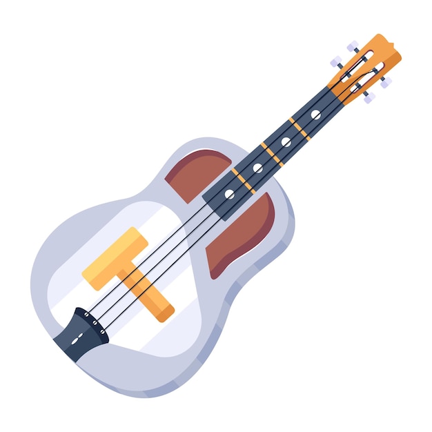 Un diseño vectorial plano de guitarra.