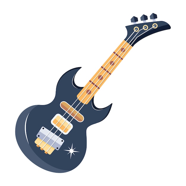 Un diseño vectorial plano de guitarra.