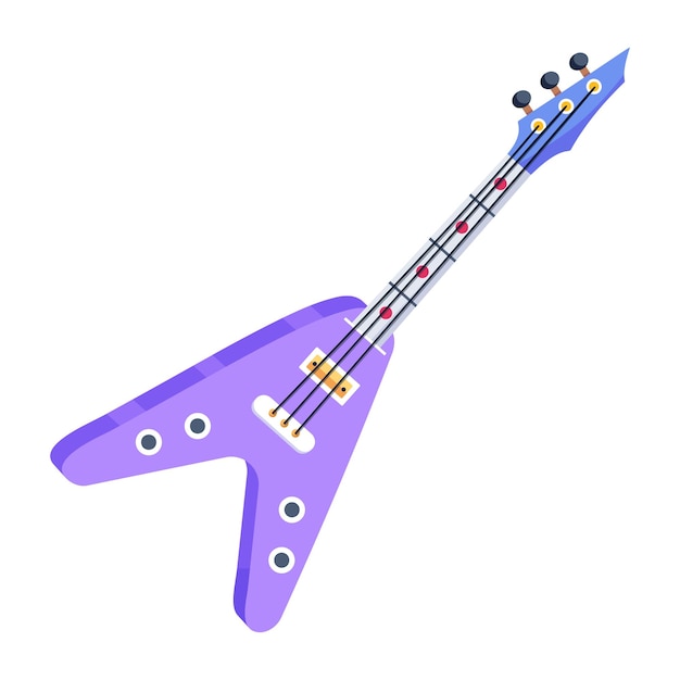 Un diseño vectorial plano de guitarra.