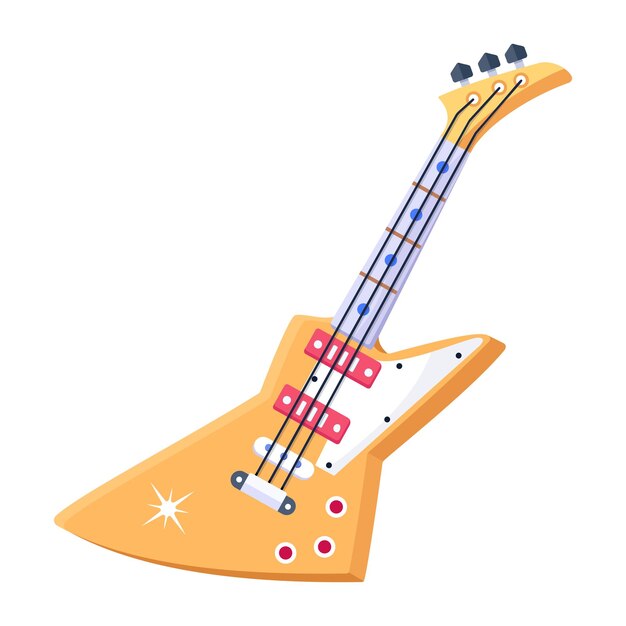 Un diseño vectorial plano de guitarra.