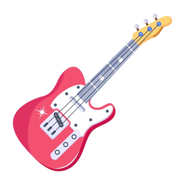 Un diseño vectorial plano de guitarra.