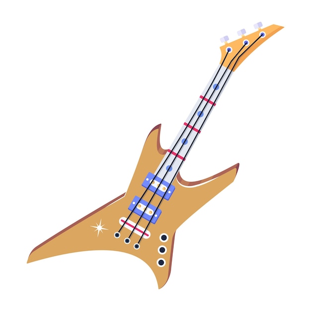 Un diseño vectorial plano de guitarra.