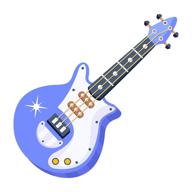 Un diseño vectorial plano de guitarra.
