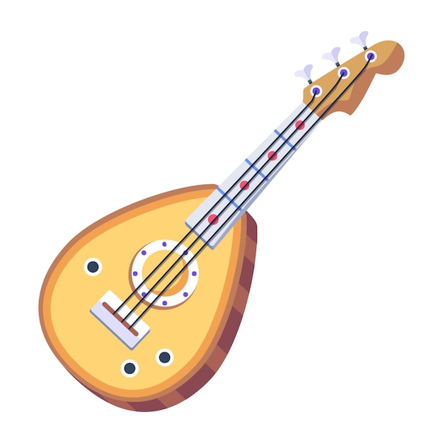 Vector un diseño vectorial plano de guitarra.