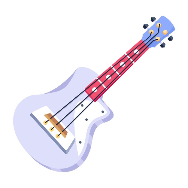 Un diseño vectorial plano de guitarra.