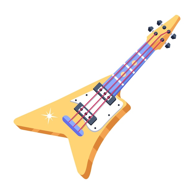 Un diseño vectorial plano de guitarra.