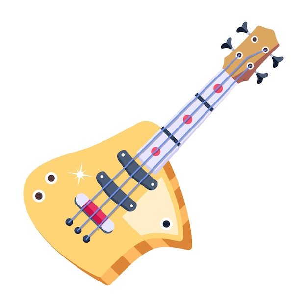 Un diseño vectorial plano de guitarra.