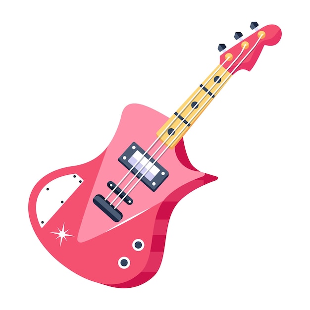 Un diseño vectorial plano de guitarra.