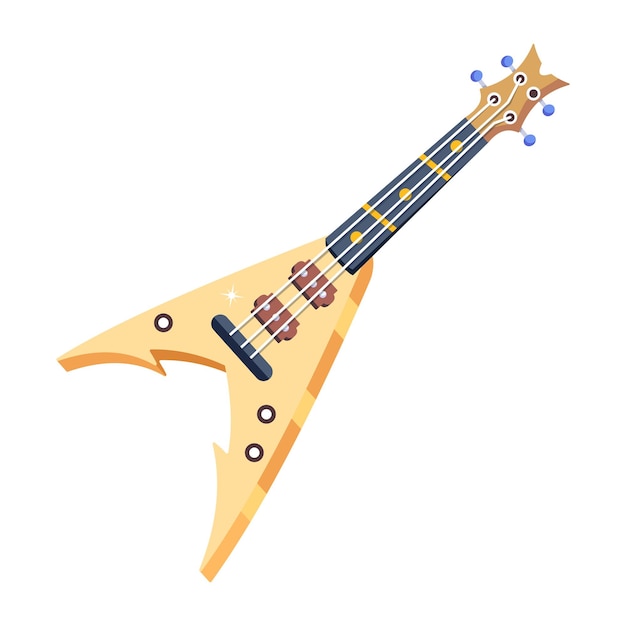 Un diseño vectorial plano de guitarra.