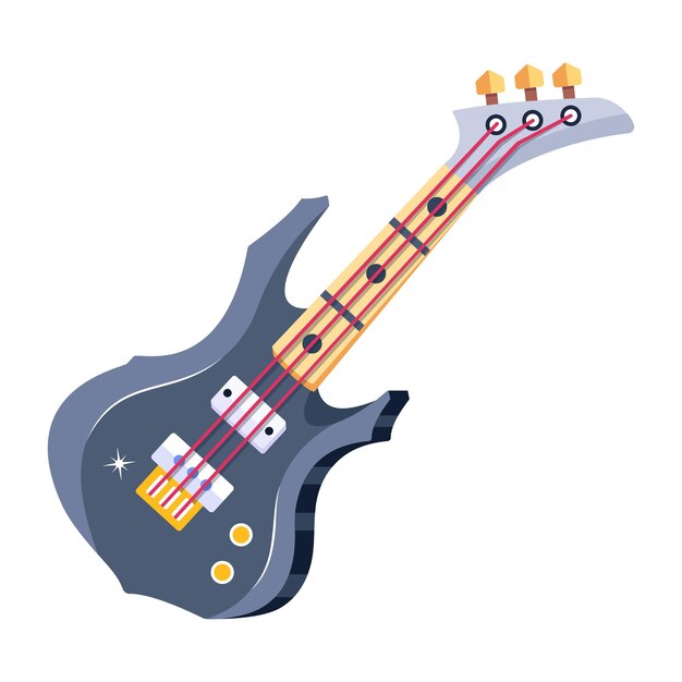Un diseño vectorial plano de guitarra.