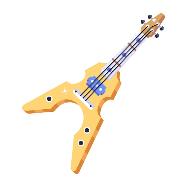 Un diseño vectorial plano de guitarra.