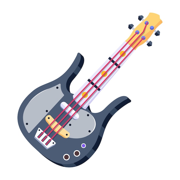 Un diseño vectorial plano de guitarra.