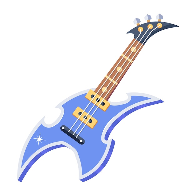 Vector un diseño vectorial plano de guitarra.