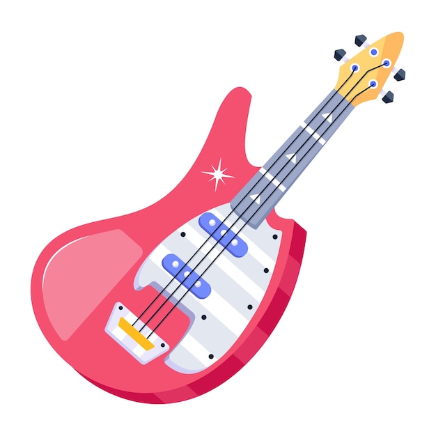 Un diseño vectorial plano de guitarra.