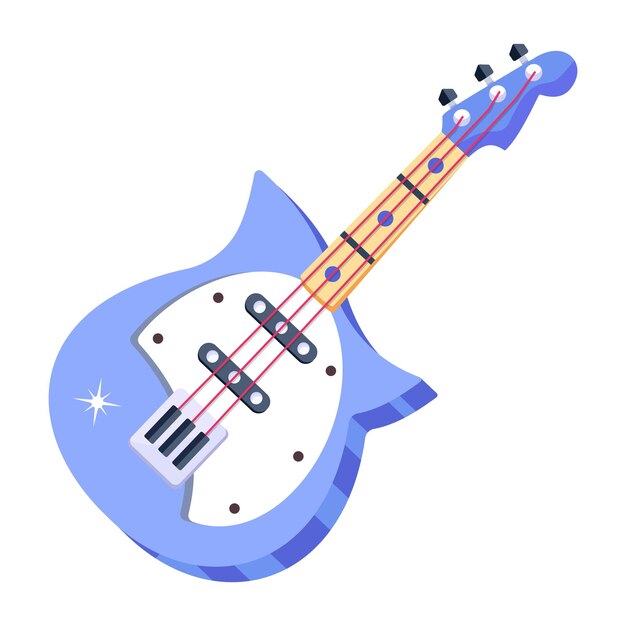 Un diseño vectorial plano de guitarra.