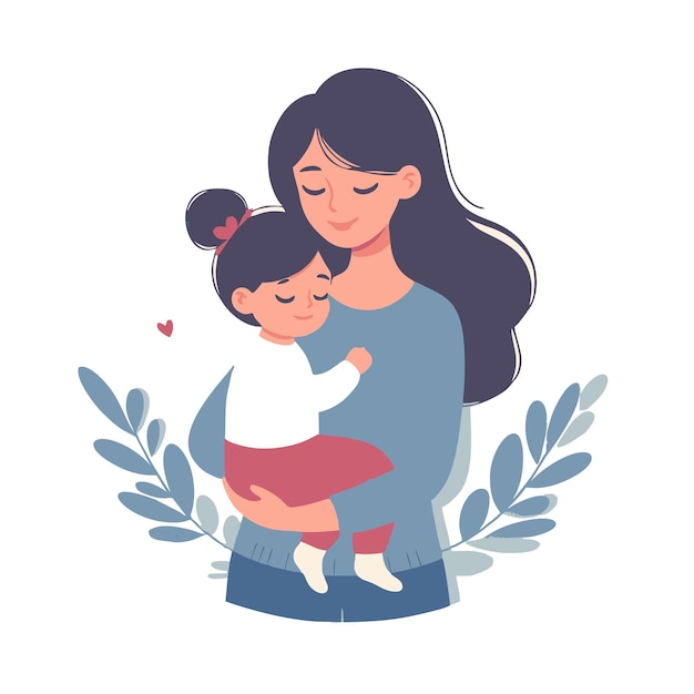 diseño vectorial plano de una madre que ama a su hijo