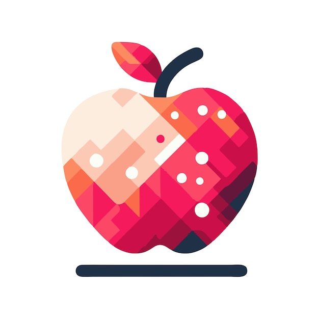 Vector diseño vectorial plano de manzana en estilo geométrico