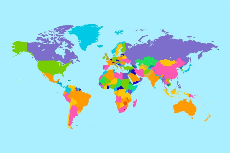 Vector diseño vectorial plano del mapa del mundo