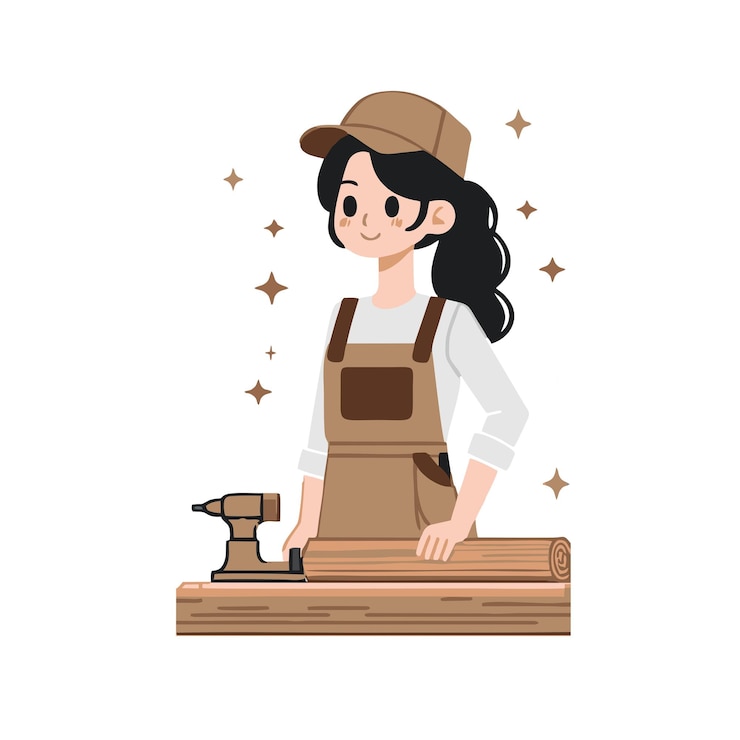 Vector diseño vectorial plano de personaje de barista femenina