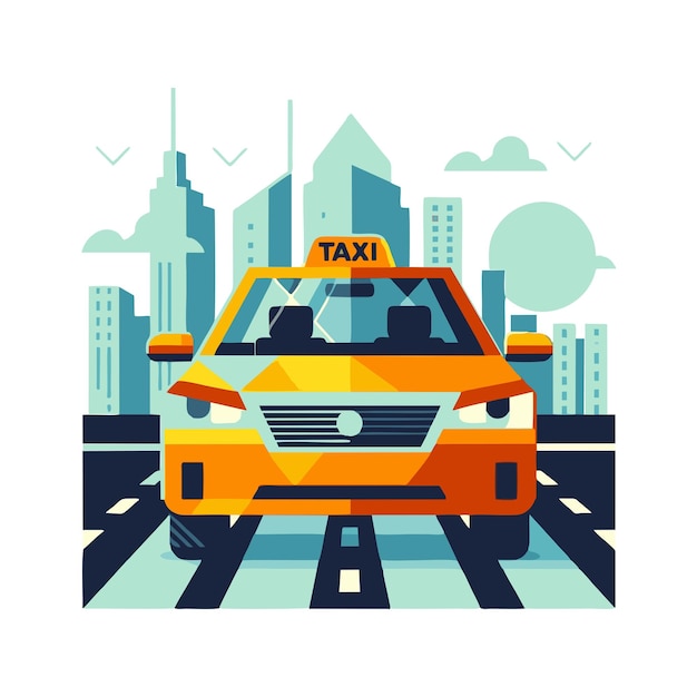 diseño vectorial plano de taxi de la ciudad