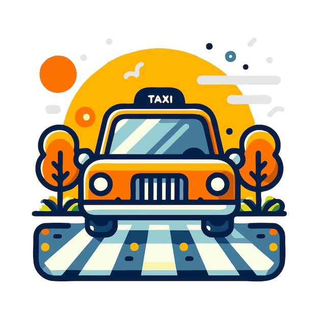 Vector diseño vectorial plano de taxi de la ciudad