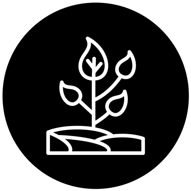 Diseño vectorial de plantas Estilo de icono