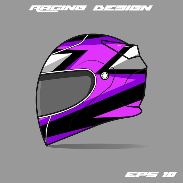 Diseño vectorial de plantilla de casco de carreras deportivas
