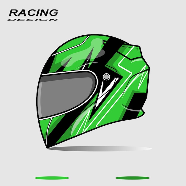 Diseño vectorial de plantilla de casco de carreras deportivas