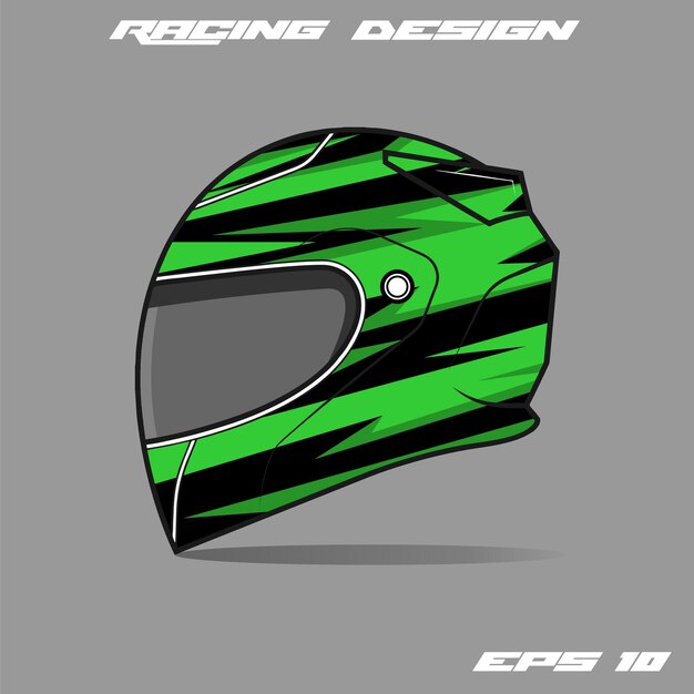 Diseño vectorial de plantilla de casco de carreras deportivas