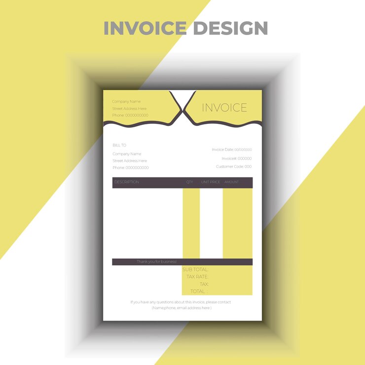 Vector diseño vectorial de la plantilla de la factura