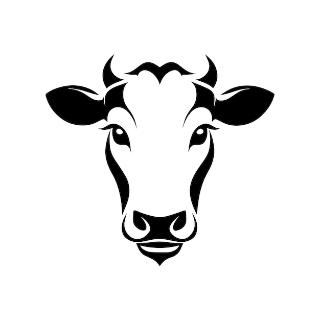 Un diseño vectorial de plantilla de logotipo de cabeza mínima de cabeza de toro