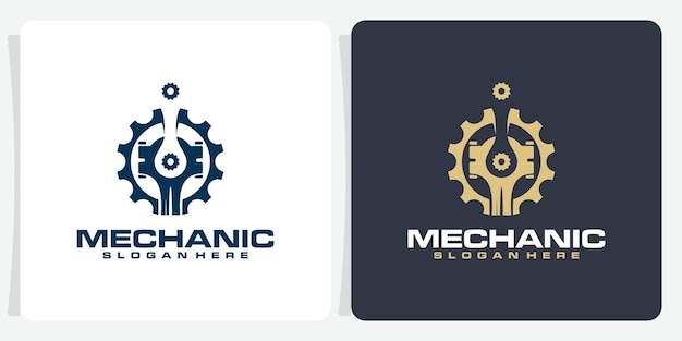 Diseño vectorial de plantilla de logotipo de servicio de automóviles Ilustración vectorial del silueta del pistón