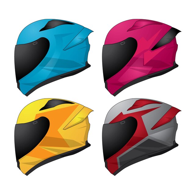 Diseño vectorial de plantillas de cascos de carreras deportivas