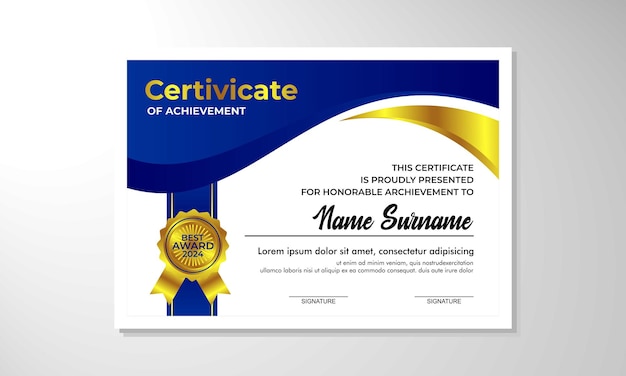 Diseño vectorial de plantillas de certificados modernos