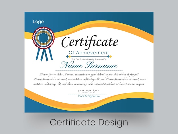 Diseño vectorial de plantillas de certificados modernos