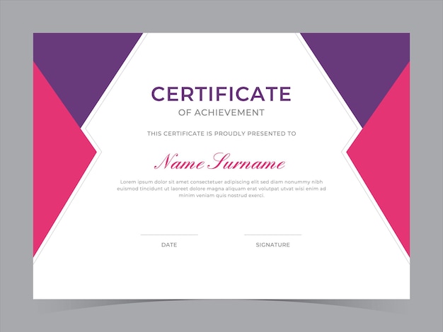 Diseño vectorial de plantillas de certificados modernos