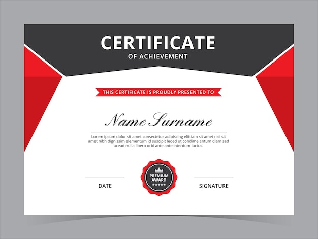 Diseño vectorial de plantillas de certificados modernos