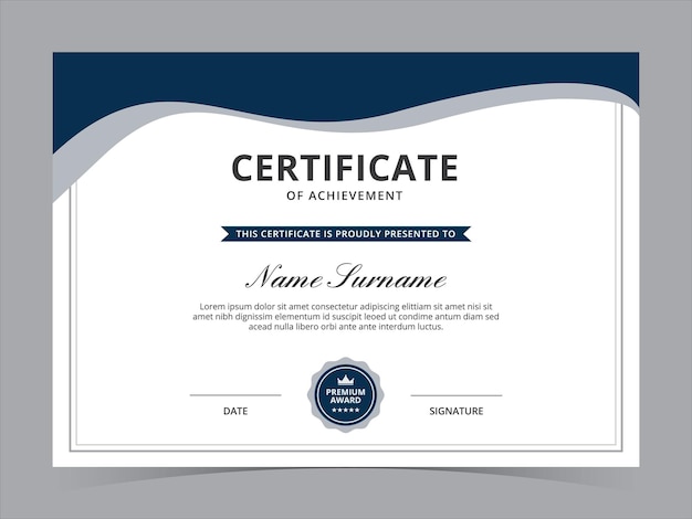 Diseño vectorial de plantillas de certificados modernos