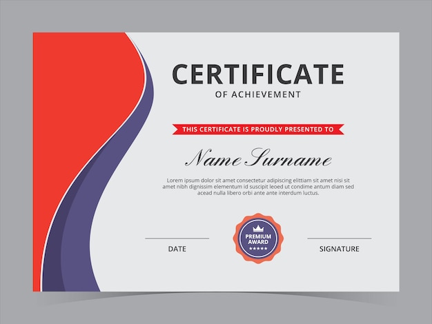 Diseño vectorial de plantillas de certificados modernos