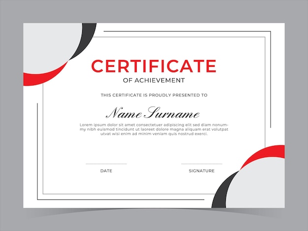 Diseño vectorial de plantillas de certificados modernos
