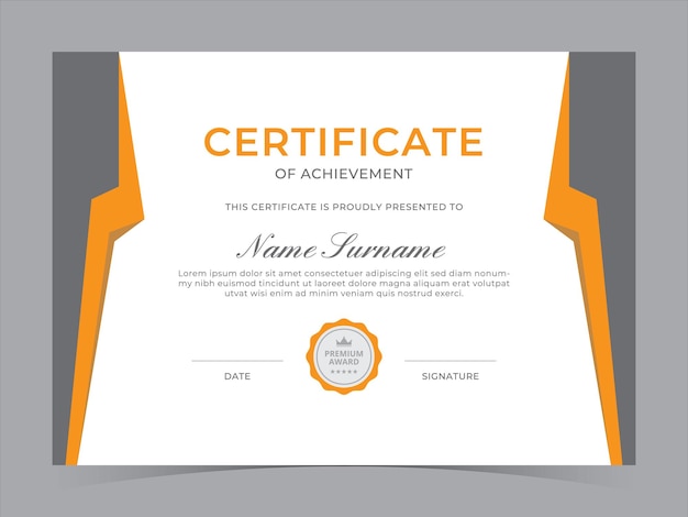 Diseño vectorial de plantillas de certificados modernos