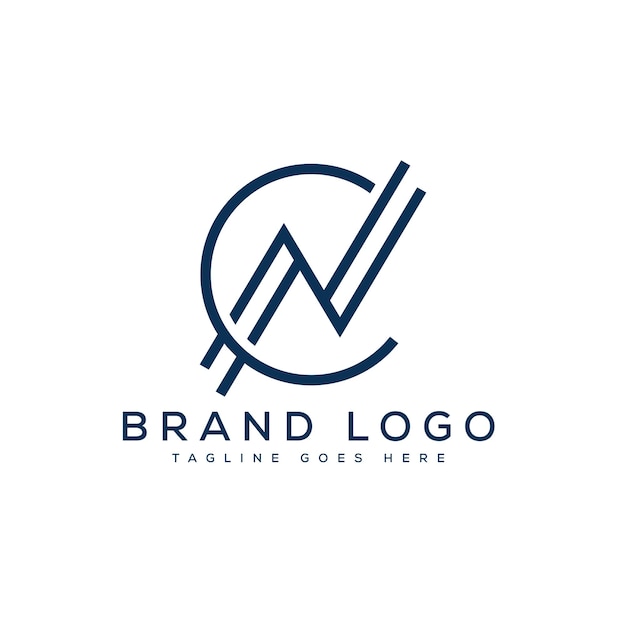 Diseño vectorial de plantillas de diseño de letras del logotipo CN para la marca