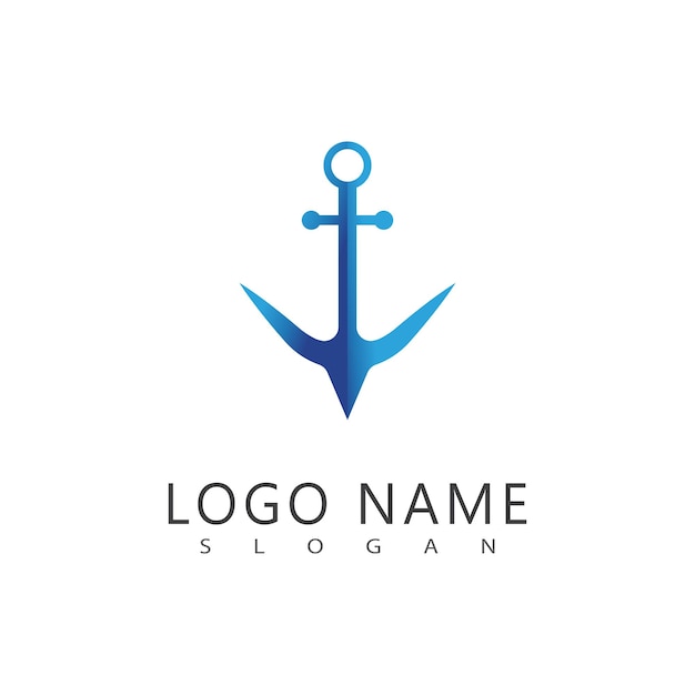 Diseño vectorial de plantillas de ilustraciones de logotipos de anclaje