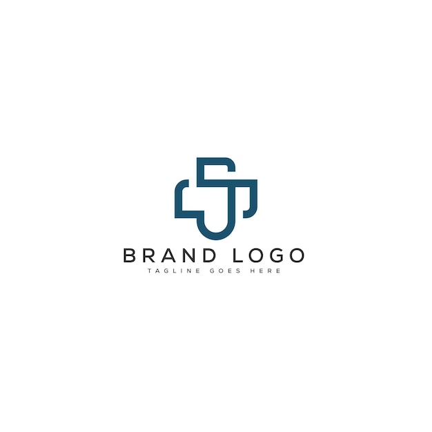 Diseño vectorial de plantillas de letras del logotipo SJ para la marca
