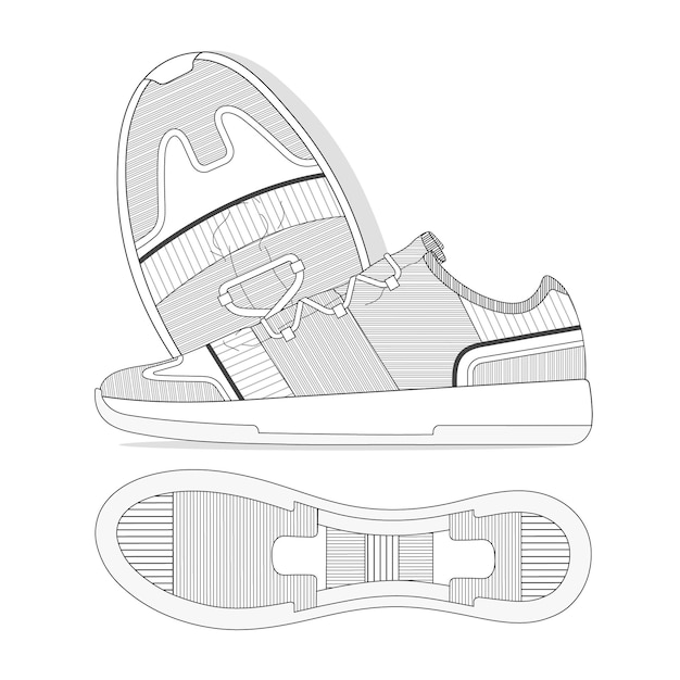 Diseño vectorial de plantillas de modelos de zapatos deportivos para hombres