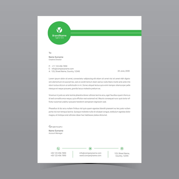 Diseño vectorial de plantillas de papel de carta A4
