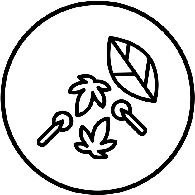 Diseño vectorial de platos herbáceos Estilo de icono