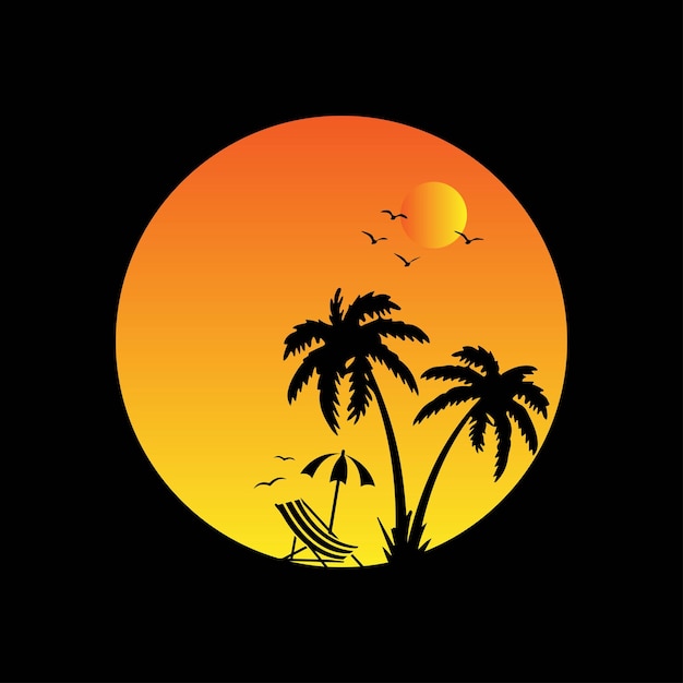 diseño vectorial de playa de mar de verano vectorial
